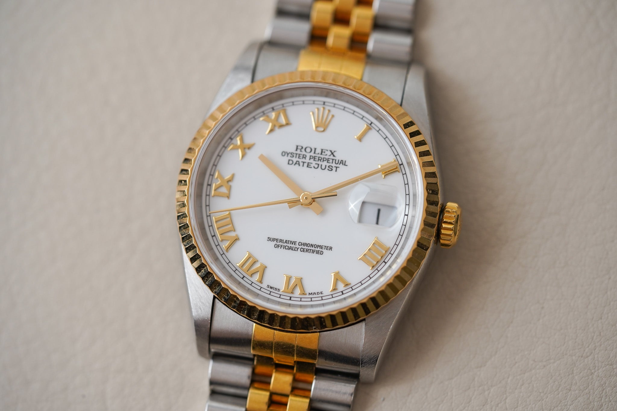 Rolex Datejust 16233 White Roman Dial