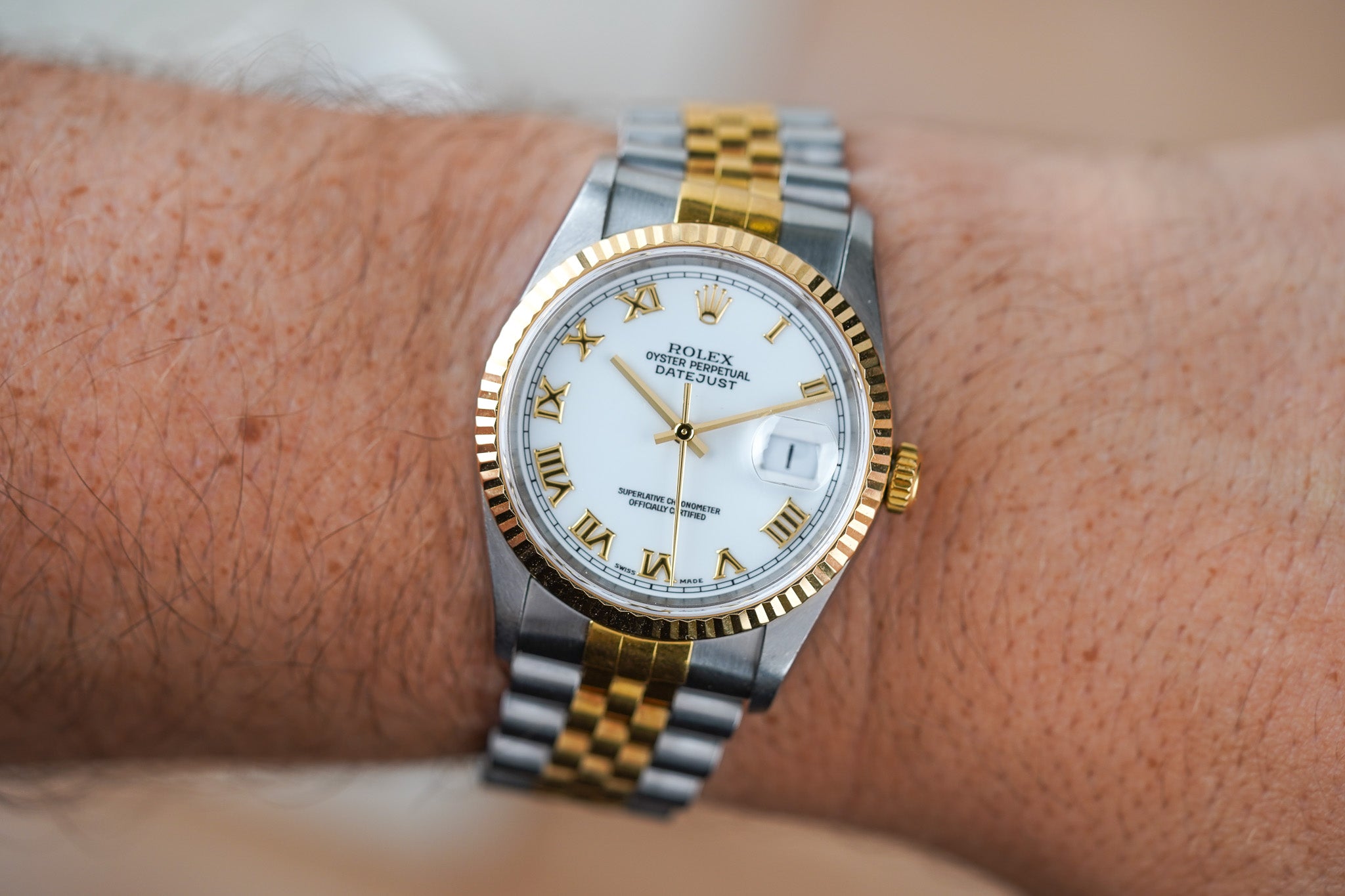 Rolex Datejust 16233 White Roman Dial