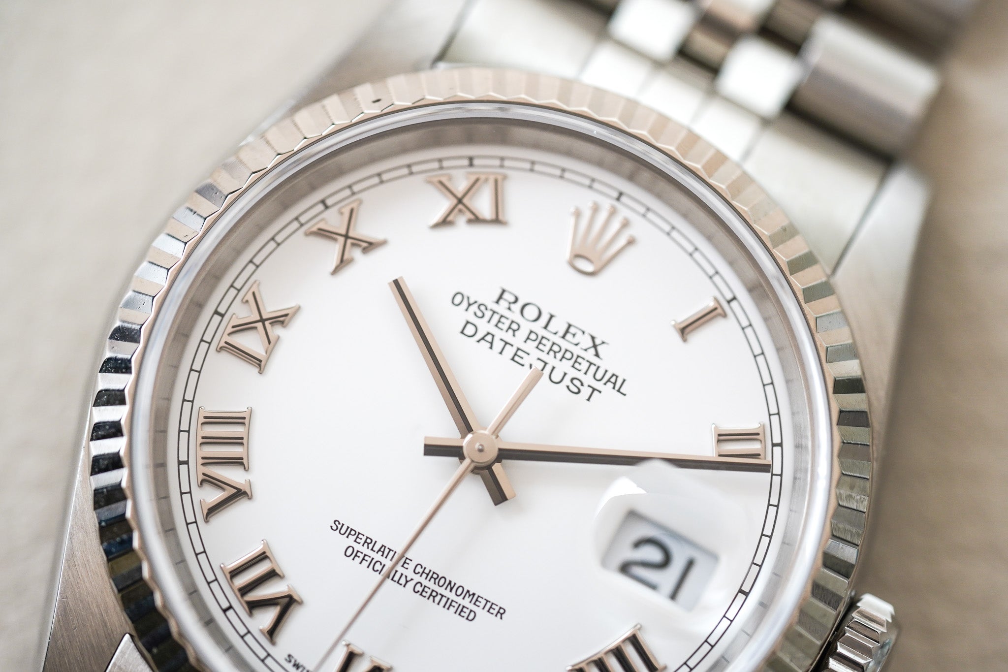 Rolex Datejust 16234 White Roman Dial