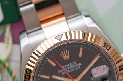 Rolex Datejust Turn-O-Graph 116261 Rose Gold Black Dial