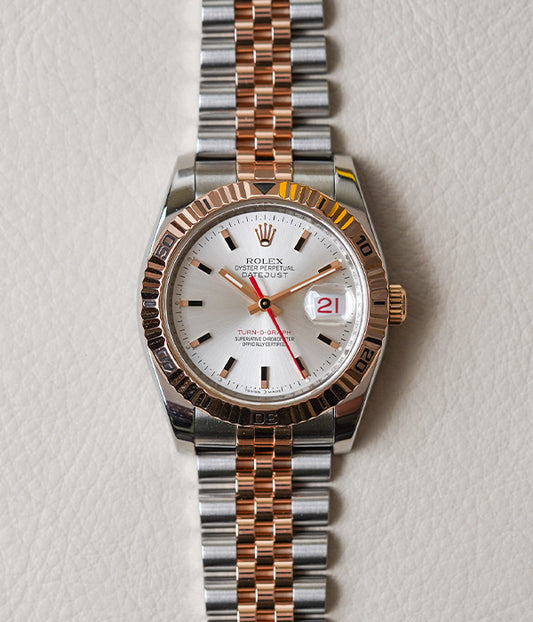 Rolex Datejust Turn-O-Graph 116261 Rose Gold Two Tone Jubilee