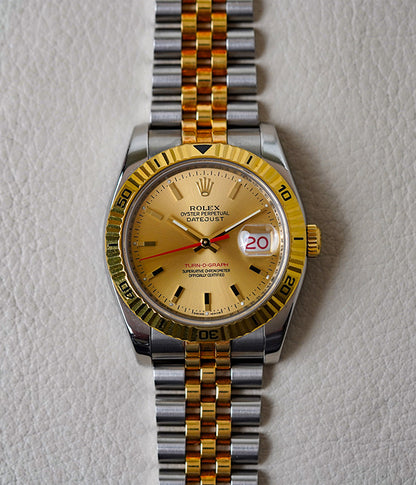 Rolex Datejust Turn-O-Graph 116263 Champagne Dial Jubilee