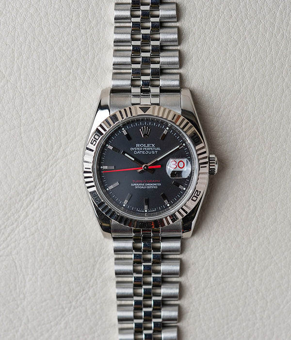 Rolex Turn-O-Graph 116264 - Blue Baton Dial & Bracelet Strap