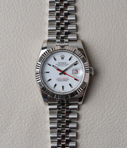 Rolex Datejust Turn-O-Graph 116264 White Dial Jubilee