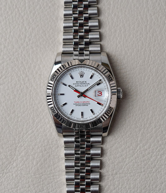 Rolex Datejust Turn-O-Graph 116264 White Dial Jubilee