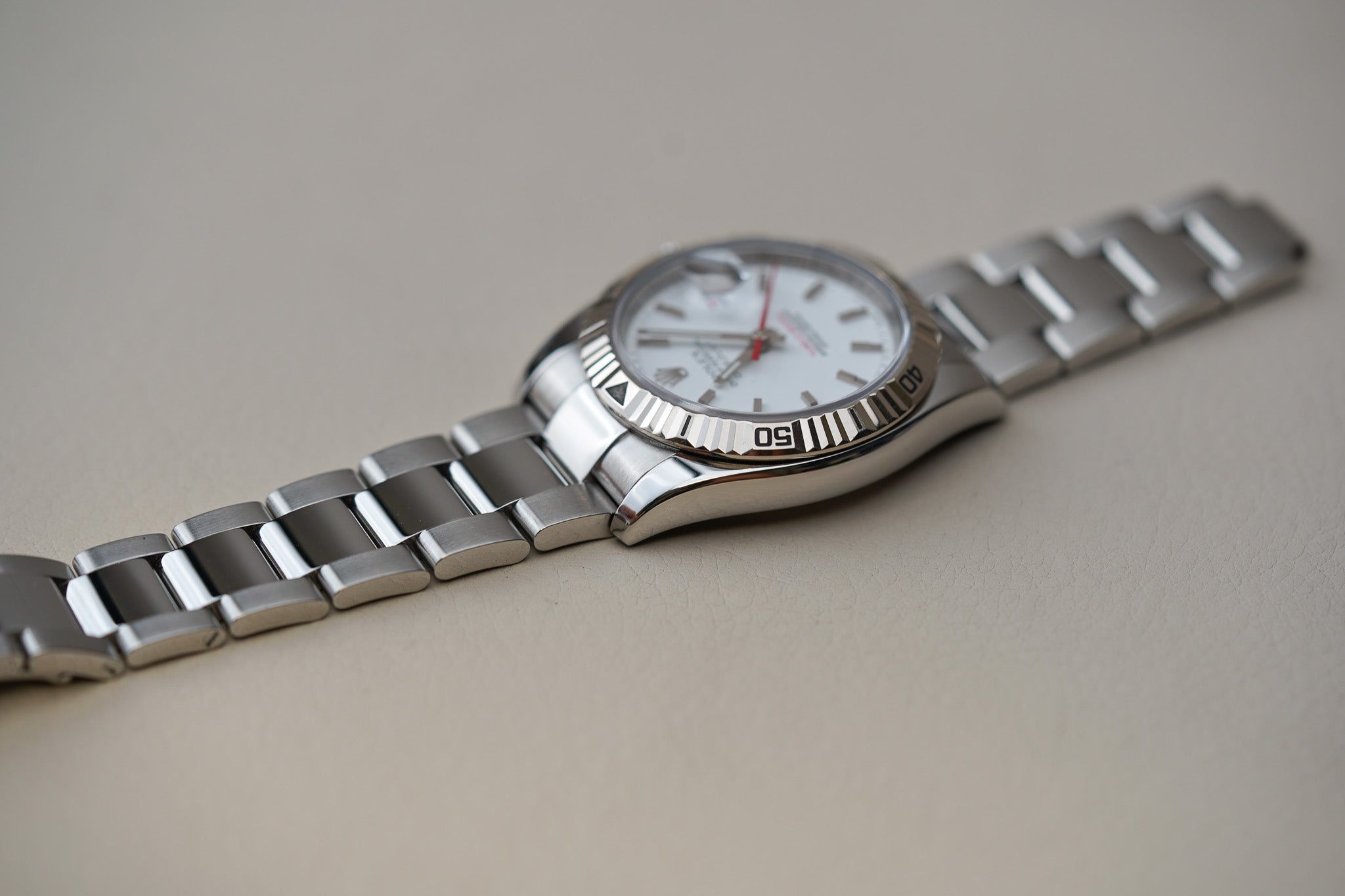 Rolex Datejust Turn-O-Graph White Dial 116264 Oyster