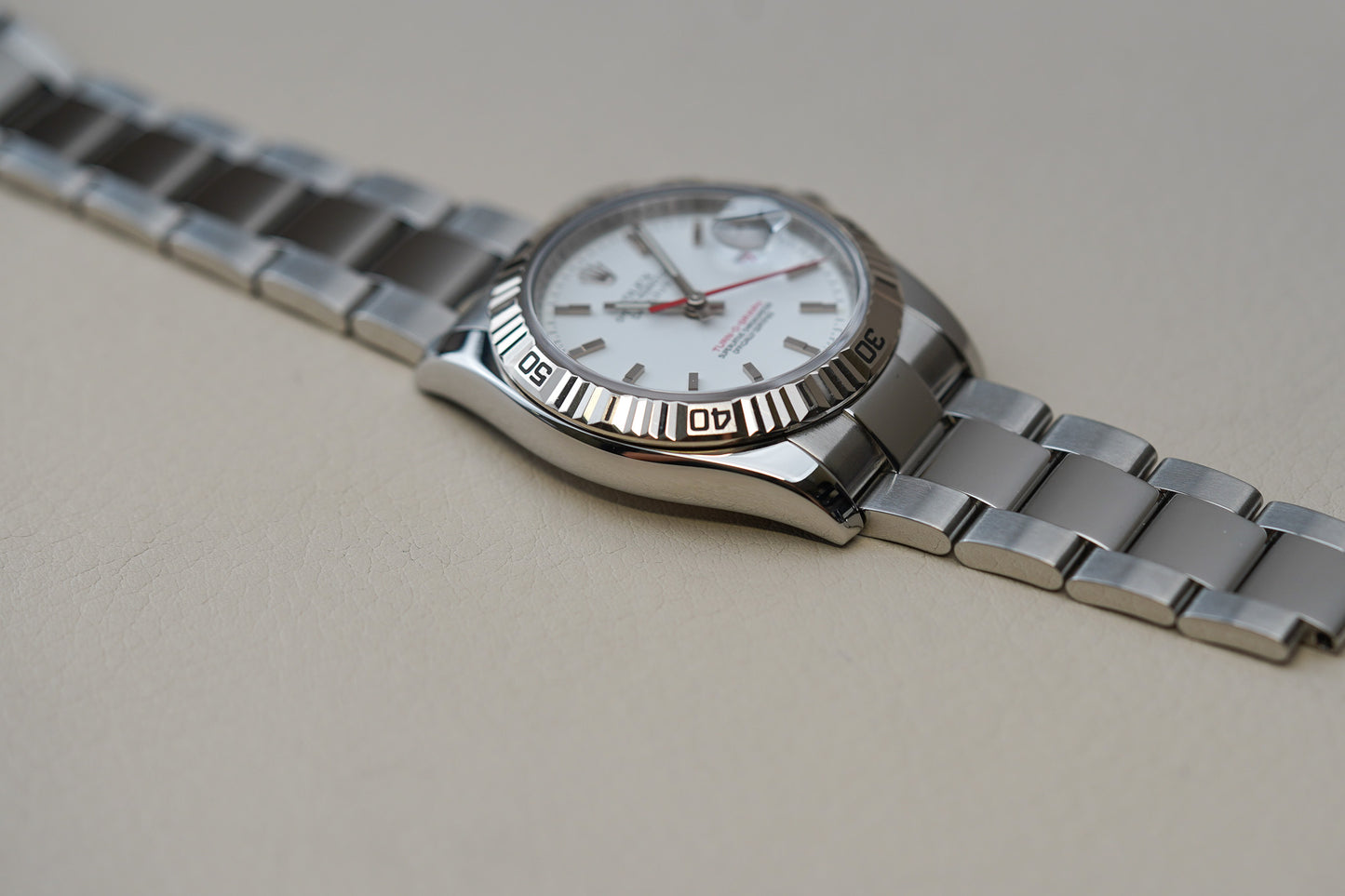 Rolex Datejust Turn-O-Graph White Dial 116264 Oyster