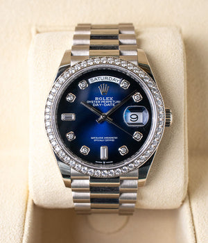 Rolex Day-Date Blue Ombre Diamond Dial & Bezel 128349RBR