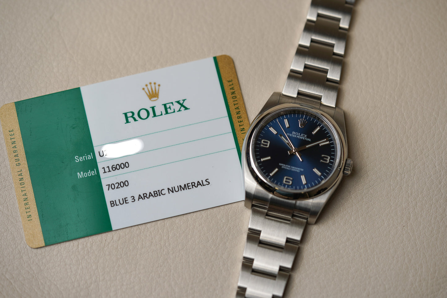Rolex Oyster Perpetual 36 Blue Arabic Dial 116000