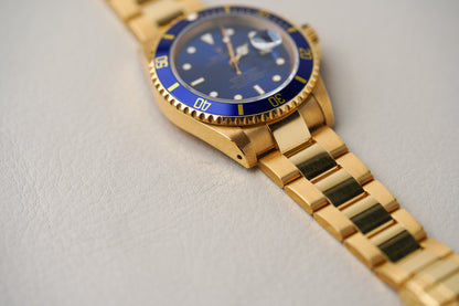 1993 Rolex Submariner 18K Yellow Gold 16618 'Blusey'