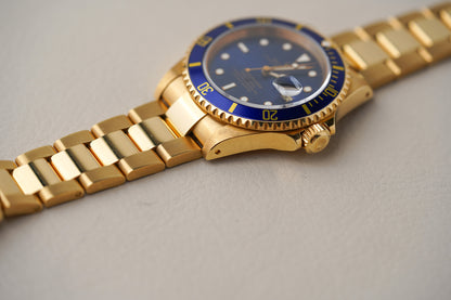 1993 Rolex Submariner 18K Yellow Gold 16618 'Blusey'
