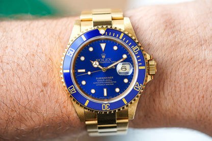 1993 Rolex Submariner 18K Yellow Gold 16618 'Blusey'