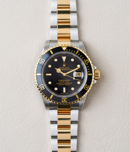 Rolex Submariner Two Tone Black Dial 16613
