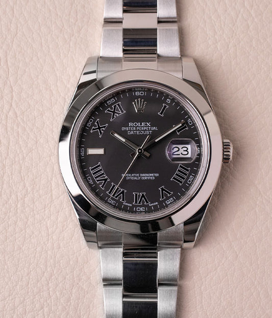 Rolex Datejust II Black Roman Dial 116300