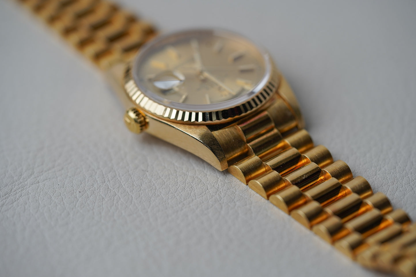 1989 Rolex Day-Date 18238 Champagne Stick Dial