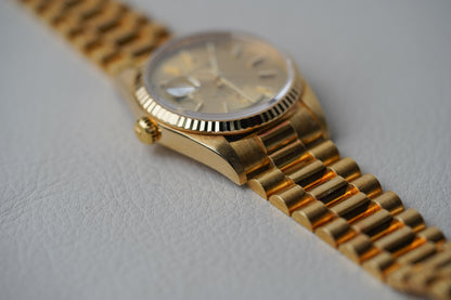 1989 Rolex Day-Date 18238 Champagne Stick Dial