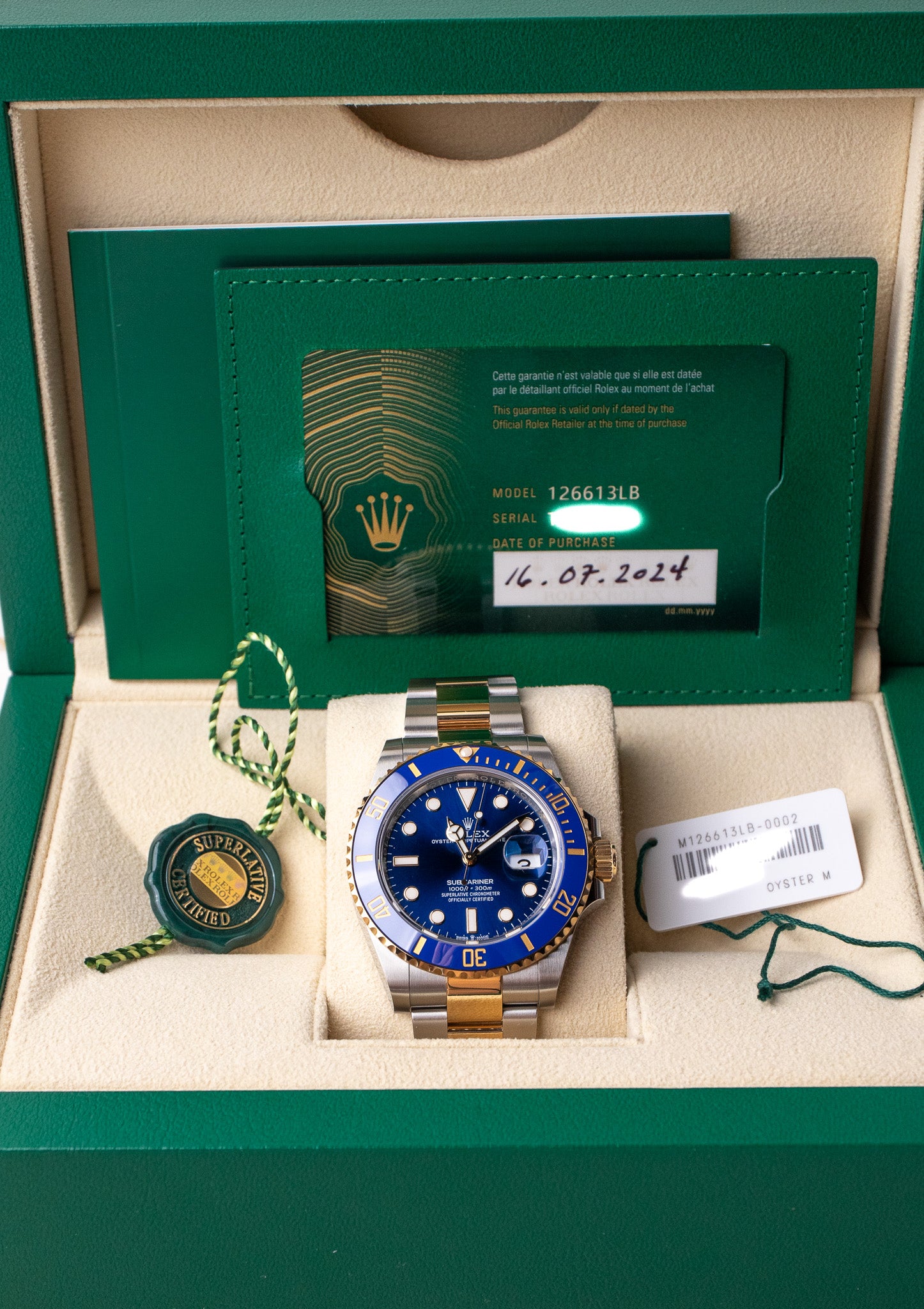 Rolex Submariner 126613LB "Bluesy"