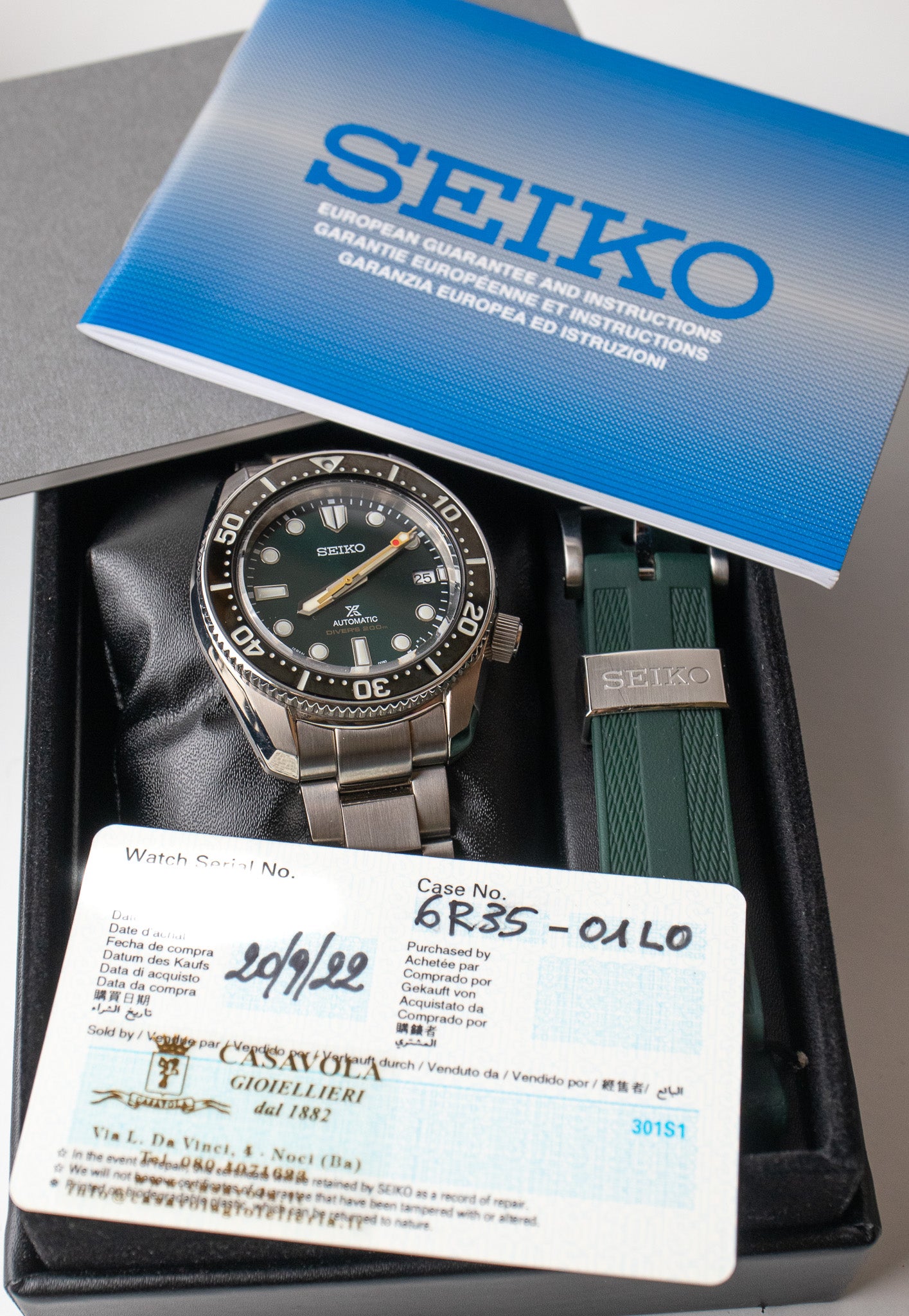 Seiko Prospex 140th Anniversary SPB207 Green