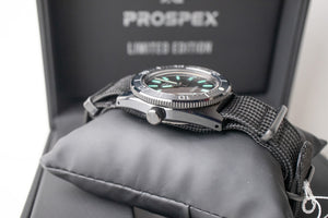 Seiko Prospex reference SLA067 right side of the case with the crown