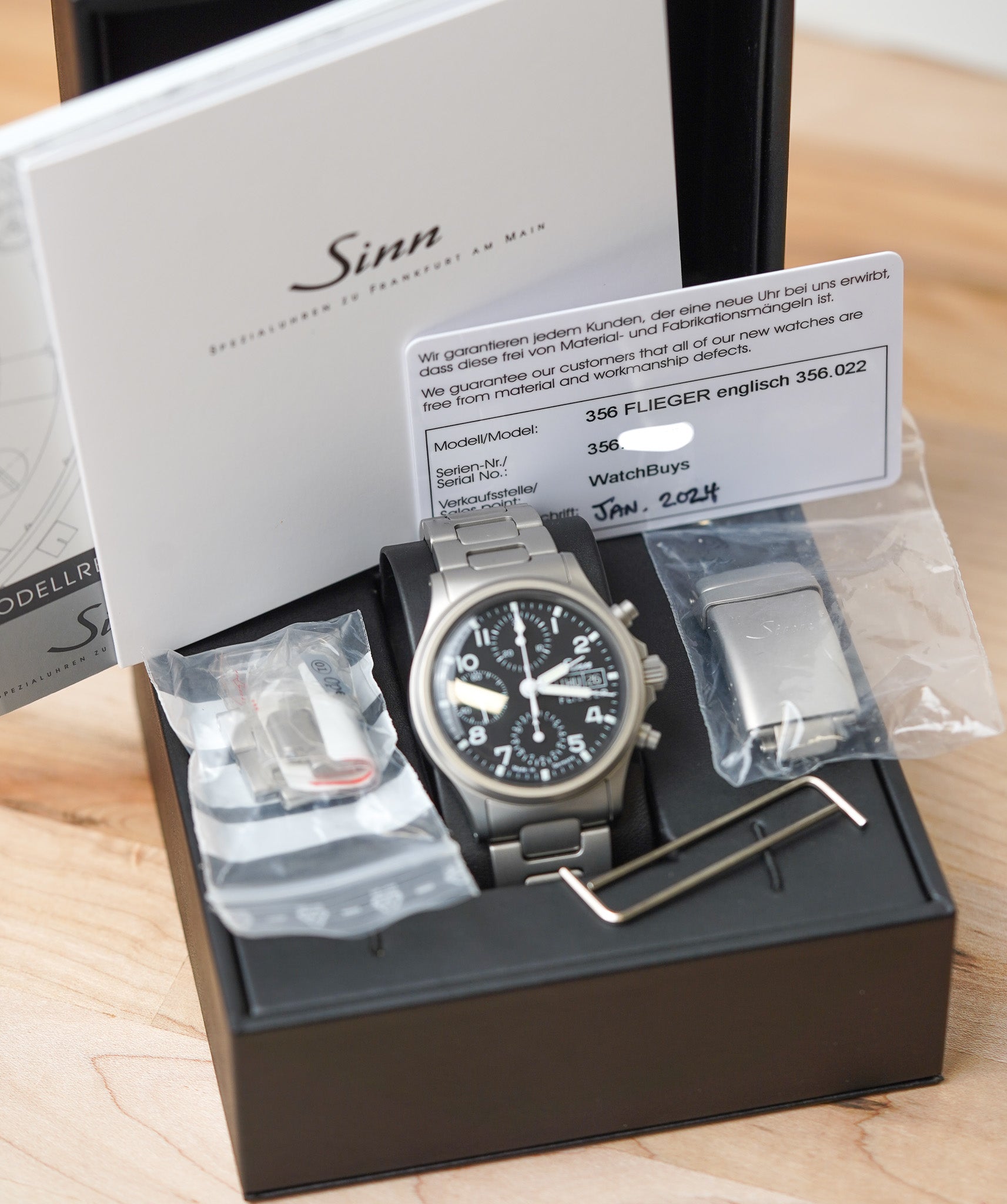 Sinn 356 Flieger Acrylic H Link Bracelet