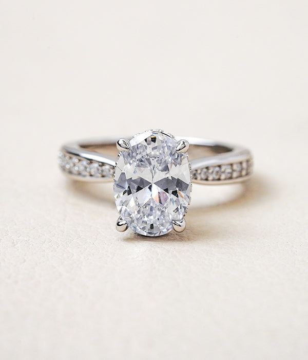 Tapered Accented Solitaire Engagement Ring