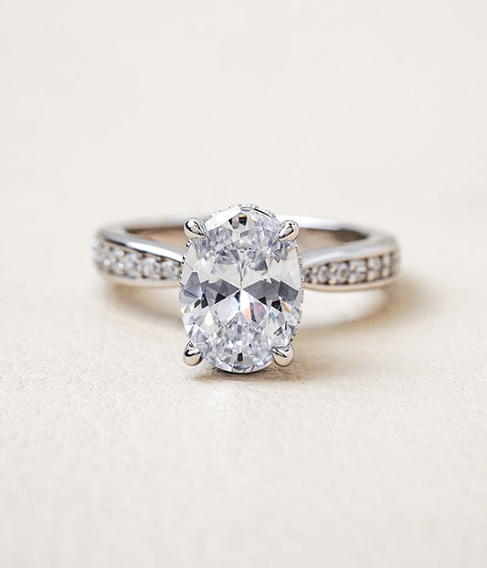 Tapered Accented Solitaire Engagement Ring
