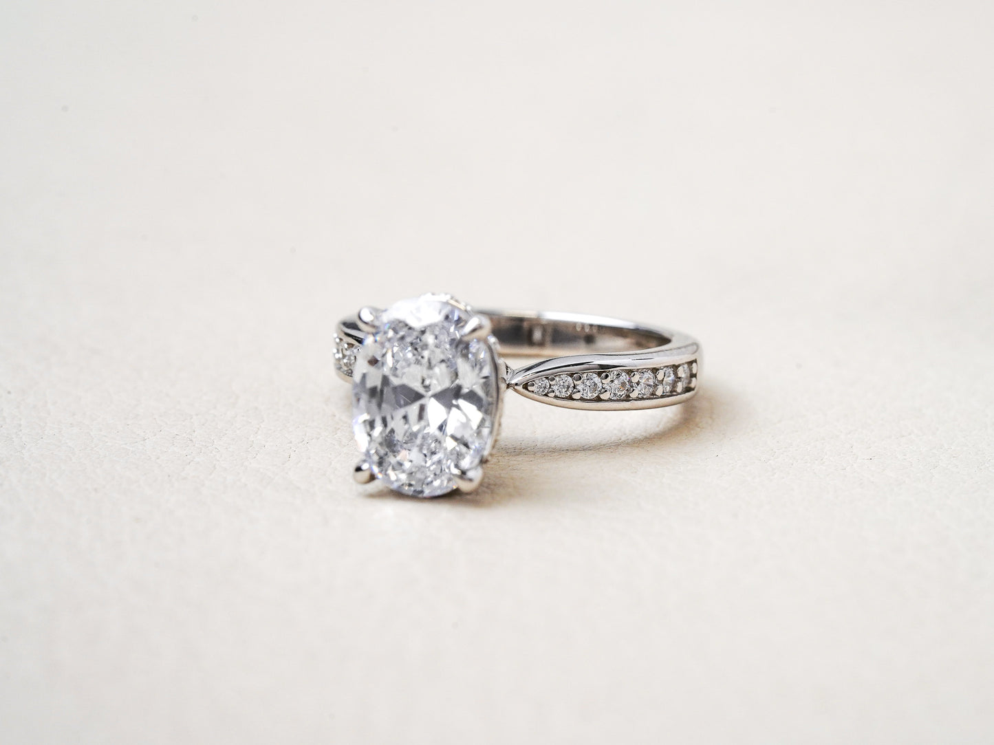 Tapered Accented Solitaire Engagement Ring