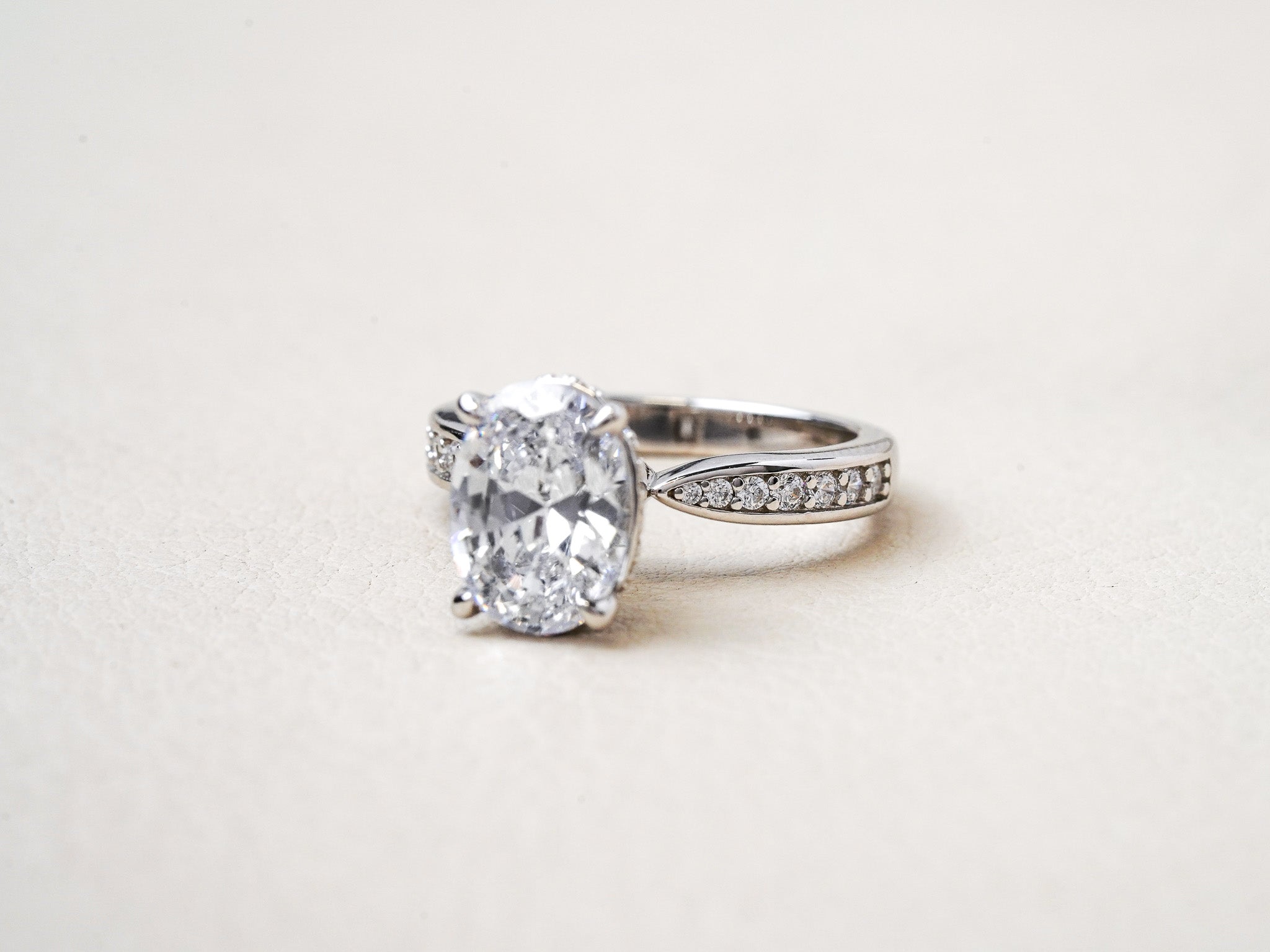Tapered Accented Solitaire Engagement Ring
