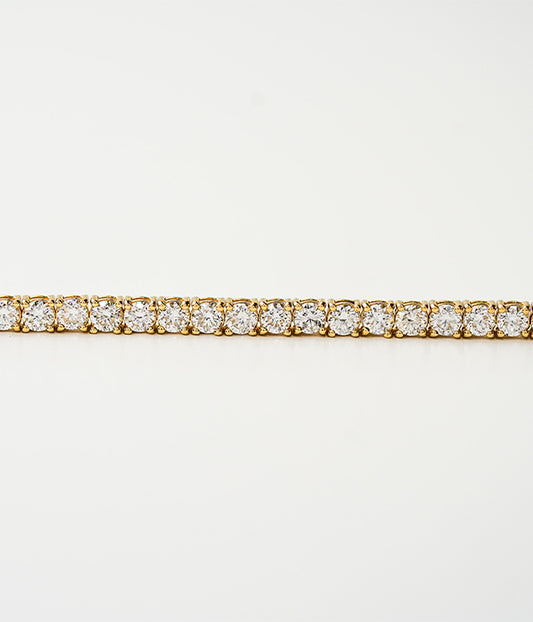 14k Yellow Gold 12tcw Lab Grown Diamond Tennis Necklace