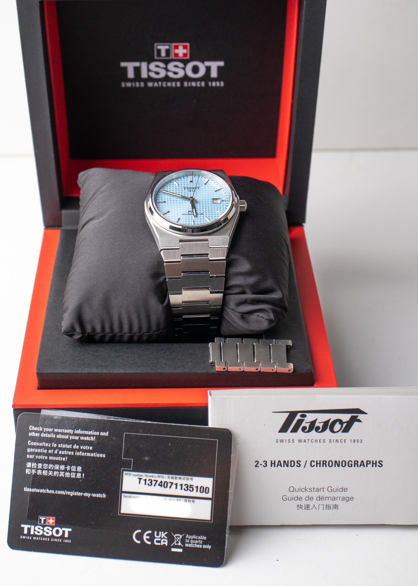 Tissot PRX Powermatic 80 reference T137.407.11.351.00 watch box, booklets and warranty card