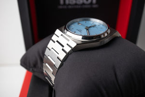 Tissot PRX Powermatic 80 reference T137.407.11.351.00 top left side of case and lugs