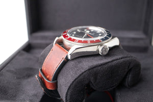 Tudor Black Bay GMT Pepsi reference 79830RB right side of case and lug with crown 