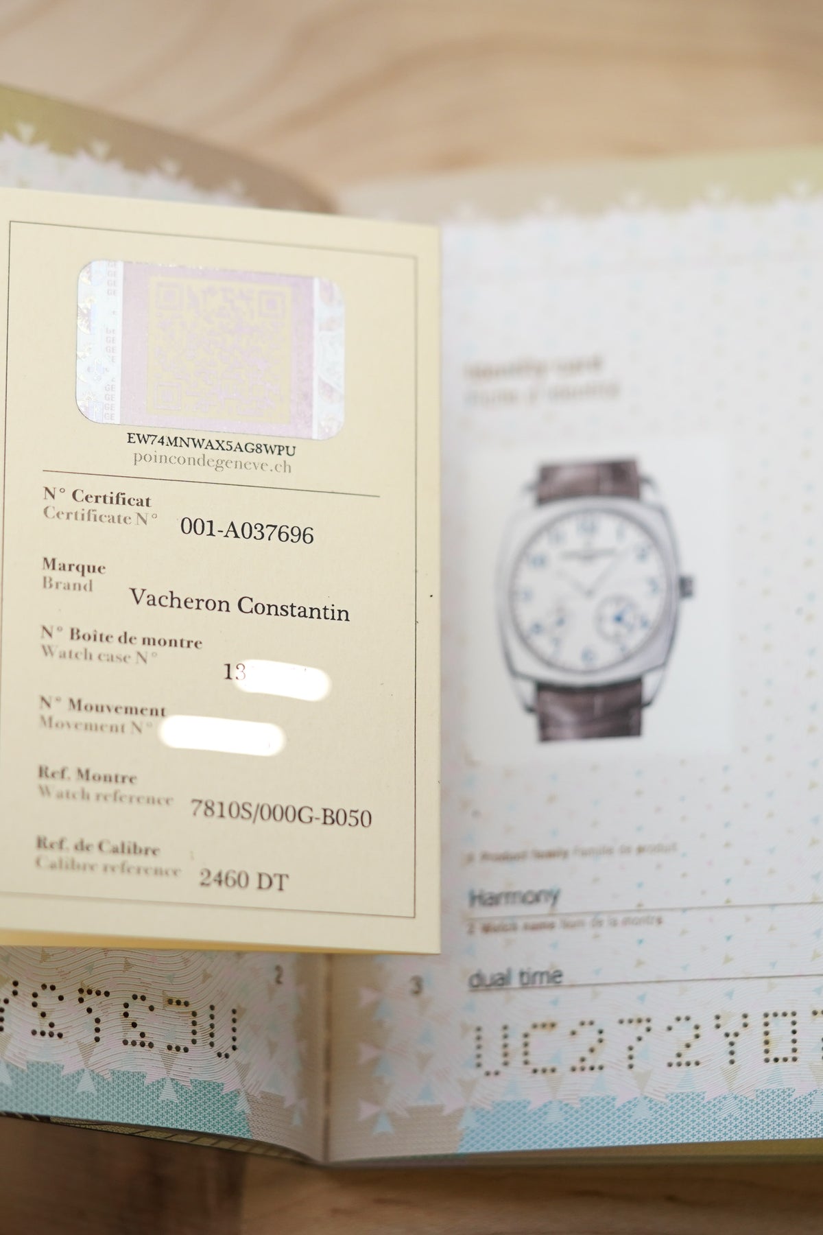 Vacheron Constantin Harmony Dual Time White Gold 7810S/000G-B050
