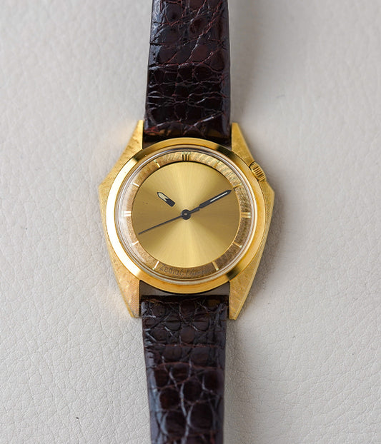 1970's Zodiac Olympos Mystery Dial Florentine Manta Ray 18k YG 4004 705
