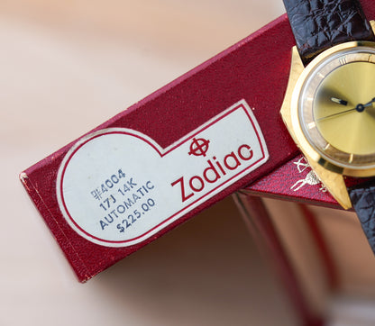 1970's Zodiac Olympos Mystery Dial Florentine Manta Ray 18k YG 4004 705