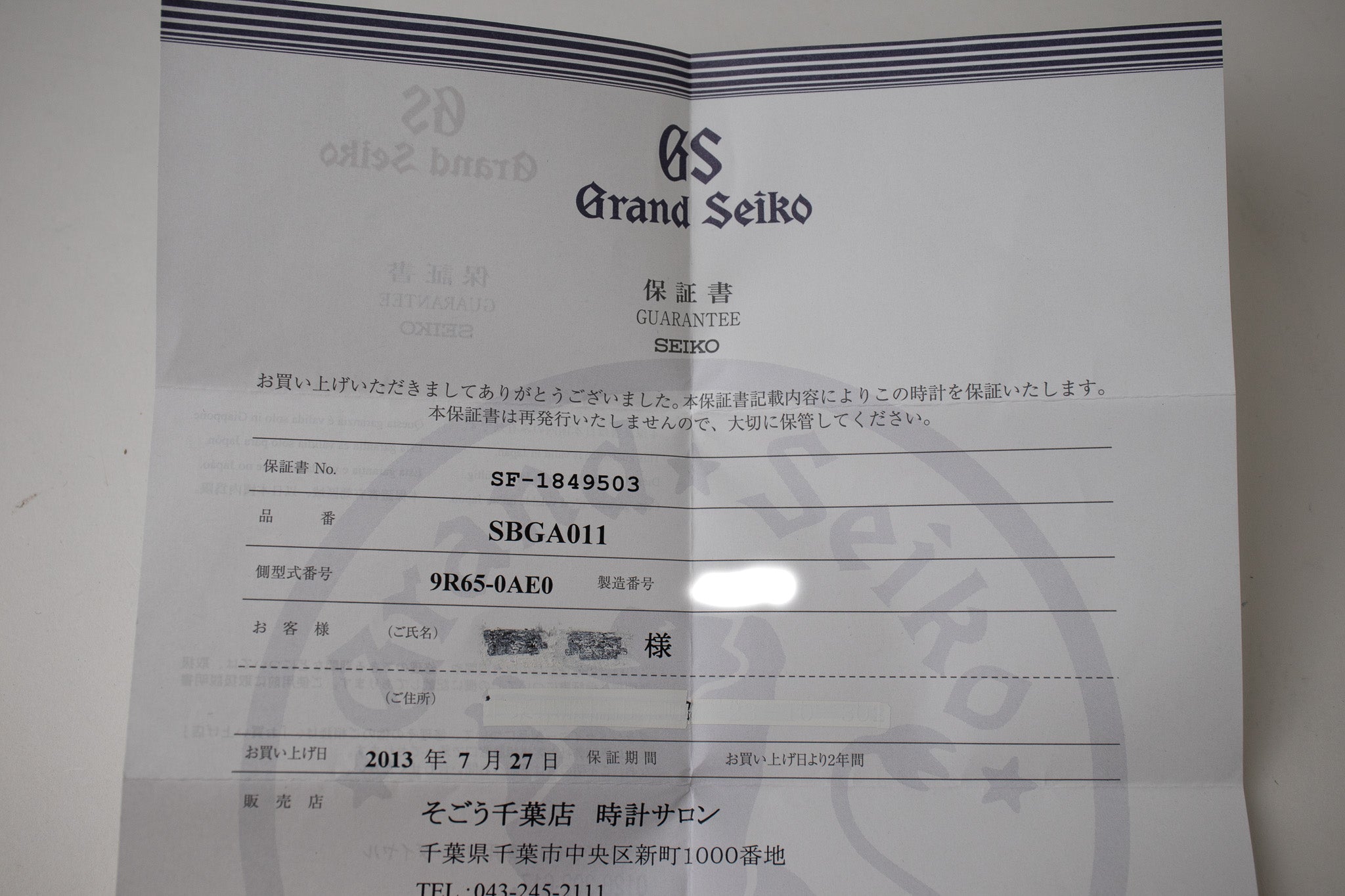 Grand Seiko SBGA011 “Snowflake”