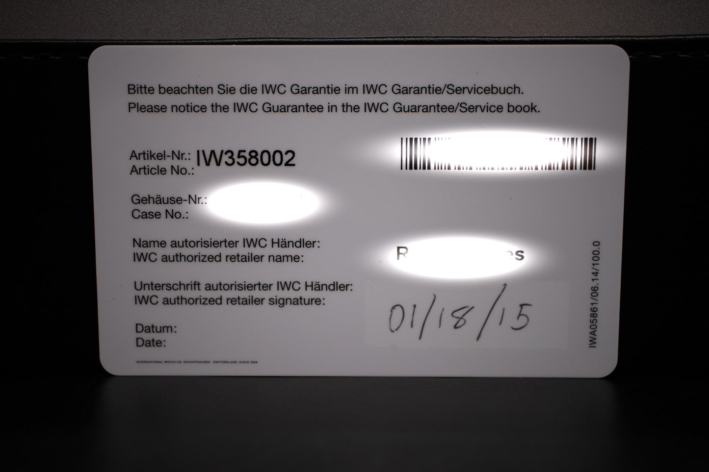 Pre-Owned IWC Aquatimer 2000 Ref: 3580