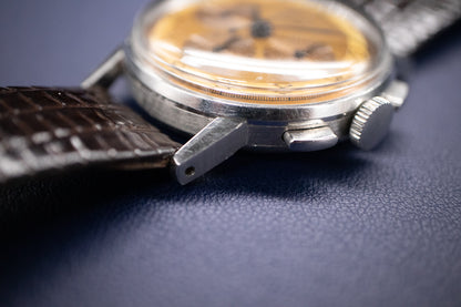 Pre-Owned: 1950’s Lemania CH27C12 Chronograph Bullseye Tourneau Stamp