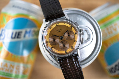 Pre-Owned: 1950’s Lemania CH27C12 Chronograph Bullseye Tourneau Stamp