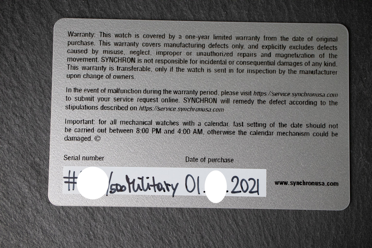 Pre-Owned: Synchron 70’s Military