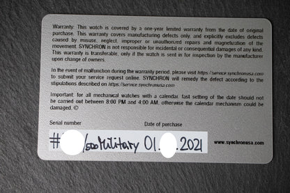 Pre-Owned: Synchron 70’s Military