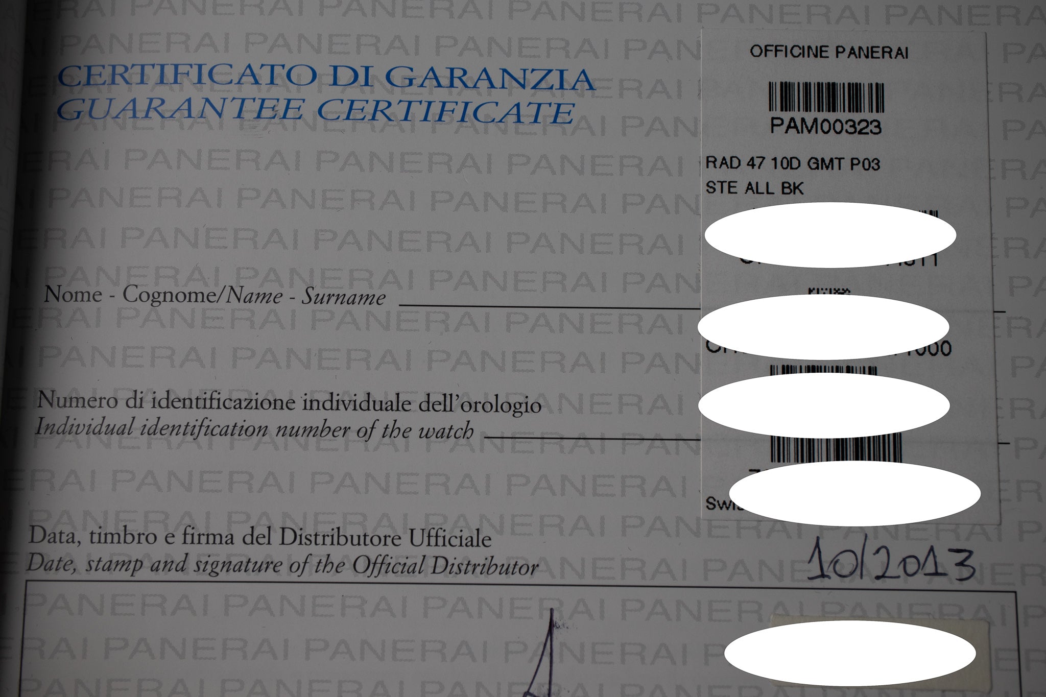 Panerai Radiomir 10 Days GMT Acciaio PAM323