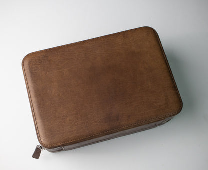 Bulang & Sons Dark Brown Cognac Luxury Leather Watch Box