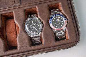 Bulang & Sons Dark Brown Cognac Luxury Leather Watch Box