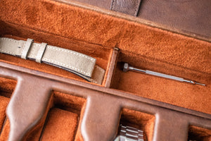 Bulang & Sons Dark Brown Cognac Luxury Leather Watch Box