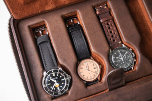 Bulang & Sons Dark Brown Cognac Luxury Leather Watch Box