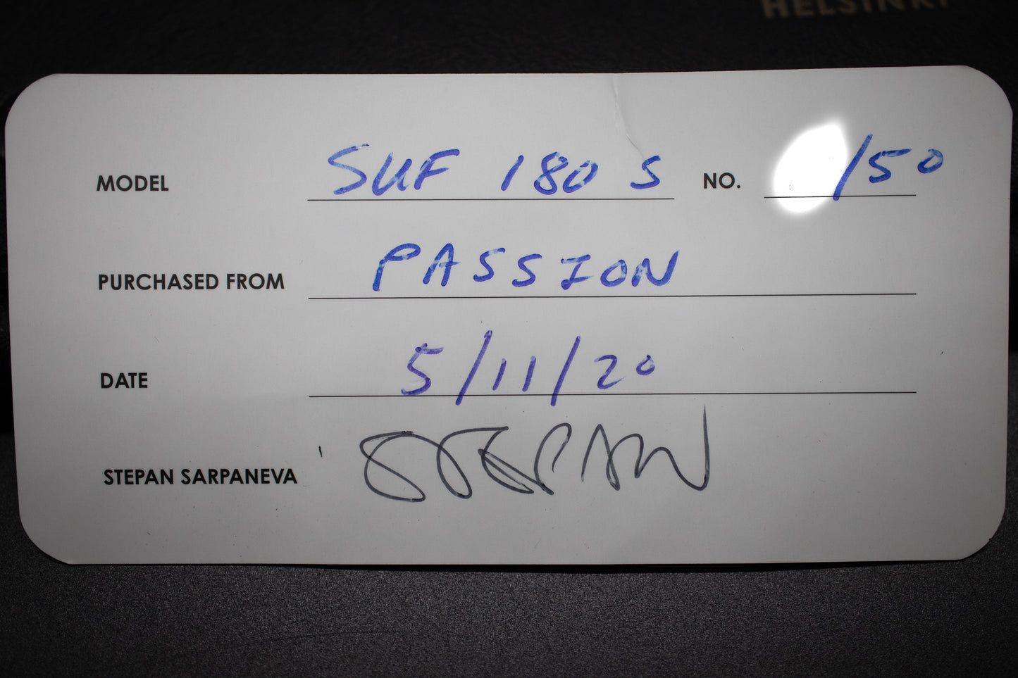 SUF Helsinki 180 Blue Dial Limited Edition 50 Pieces Men's Automatic Watch