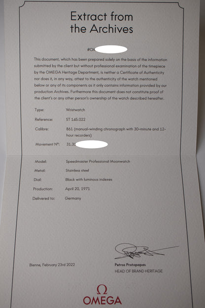 Omega Speedmaster 145.022 - 71 ST