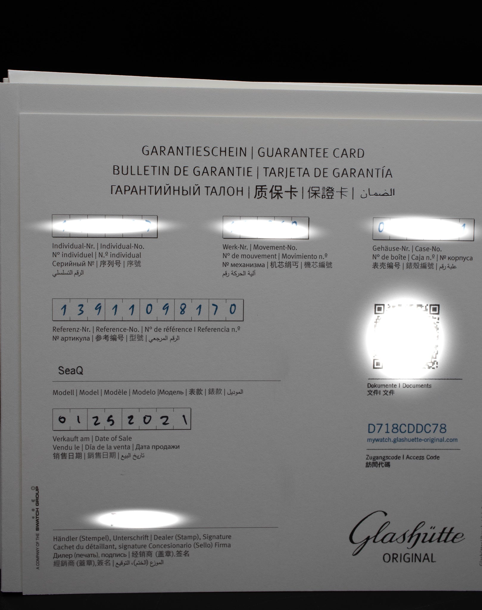 Glashutte Original Spezialist SeaQ 1969 Blue Watch 1-39-11-09-81-70