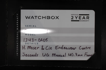 H.Moser & Cie Endeavour Centre Seconds WG Manual 1343-0205